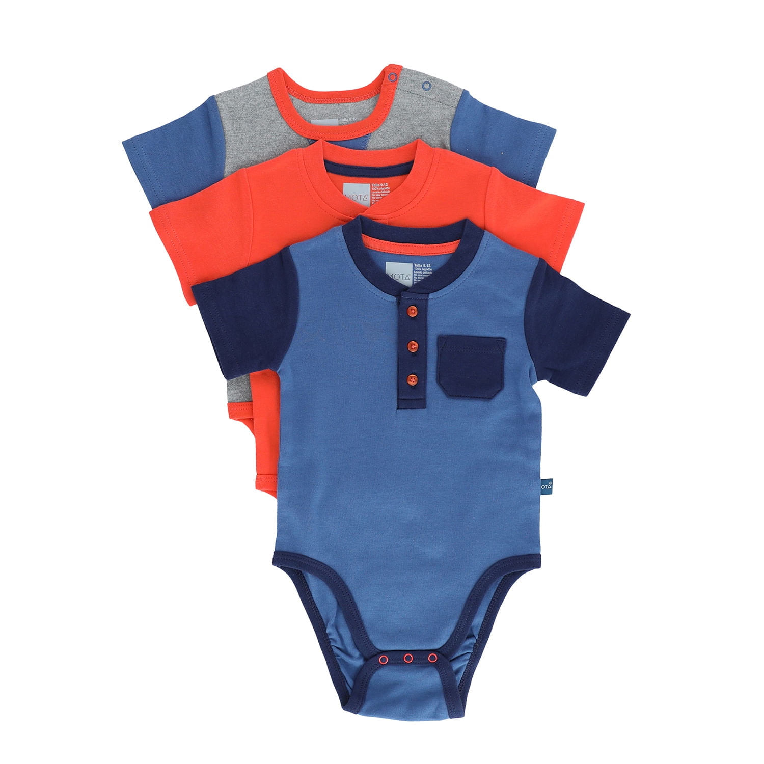 Body Manga Corta Pack 3 Niño 9 A 12 Meses