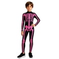 thumbnail image 5 of Bainana Unisex Halloween Stage Tight Romper Skeleton Print Long Sleeve Crew Neck Jumpsuit Breathable Boys And Girls Halloween Theme Party Performance Bodysuit 11-12 Years Black, 5 of 5