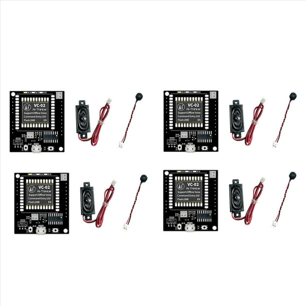 4X -02-Kit Placa de Desarrollo del MóDulo de Control de Reconocimiento de Voz Sin ConexióN Inteligente AI