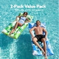 thumbnail image 5 of 2-Pack Inflatable Pool Floats Mat - XL Pool Floaties Adults Size with Headrest, Sun Tanning Raft Lake Beach Swimming Pool Party Toys Floating Lounge Above Water Keep Cool, 5 of 14