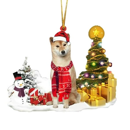 

Dog Christmas Tree Ornaments|Cute Christmas Puppy Hanging Decorations for Trees|Acrylic Hanging Pendant Party Ornaments for Window Wall Door