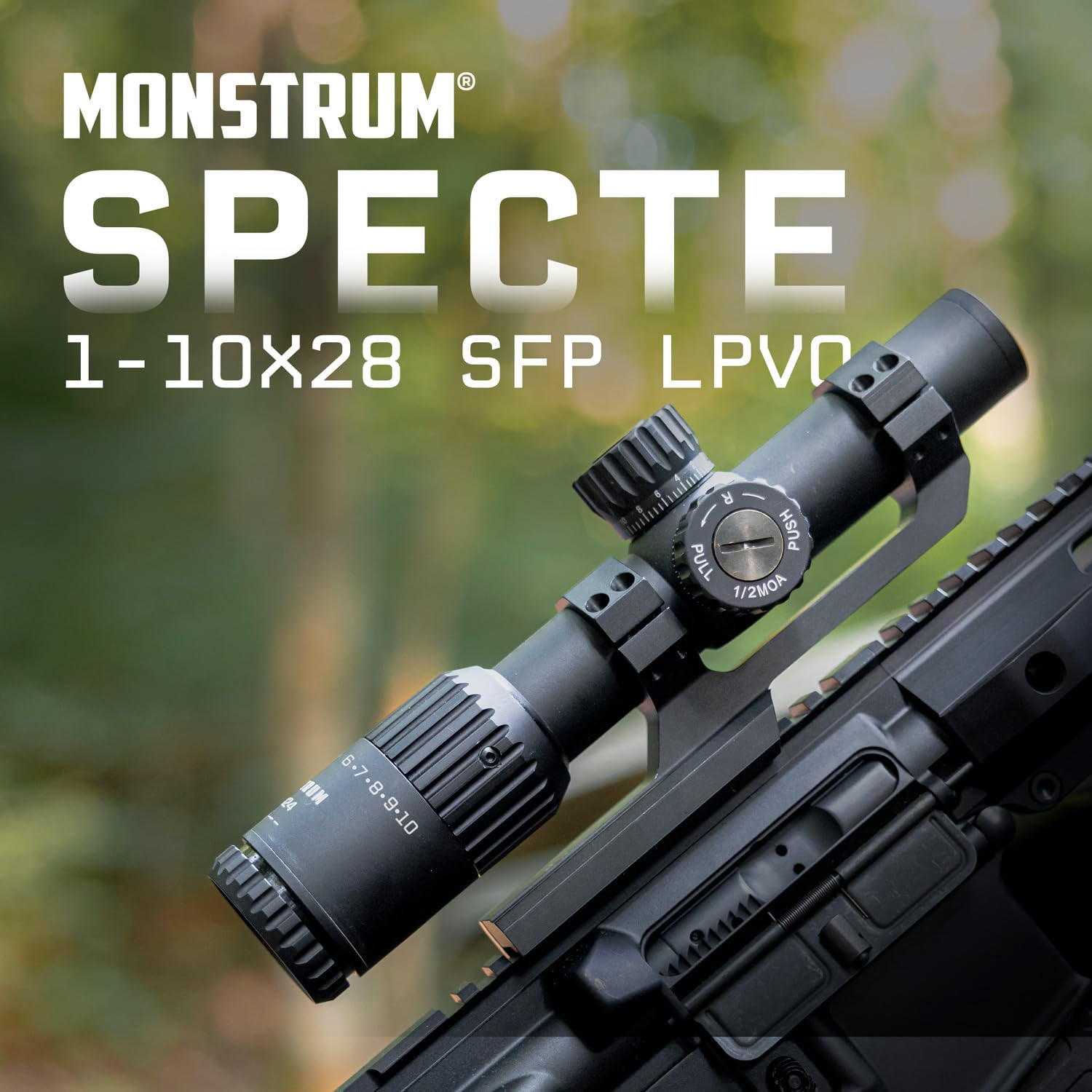 Monstrum Spectre 1-10x28 LPVO Rifle Scope | MX1 Reticle | Flat Dark Earth