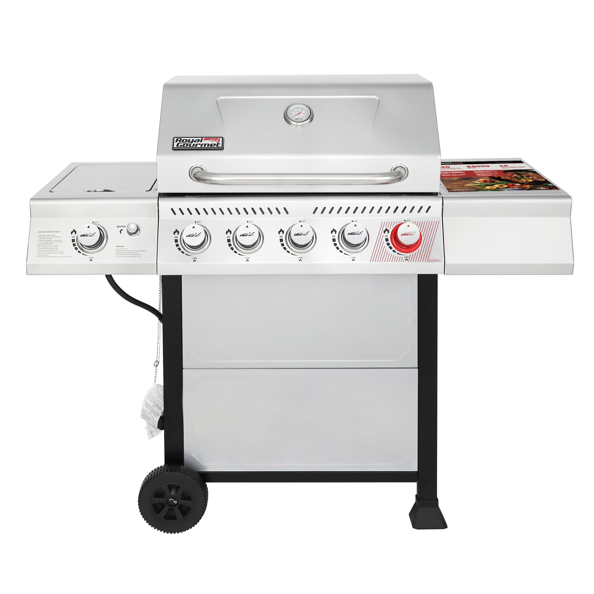 regisseur Stadion Leerling Royal Gourmet GA5401T 5-Burner BBQ Liquid Gas Grill with Sear Burner and  Side Burner, 64,000 BTU - Walmart.com