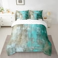 thumbnail image 2 of Erosebridal Grunge Oil Painting Full Comforter Set 7pcs Teal Grey Tie Dye Ombre Bed in a Bag, Vintage Gradient Aesthetic Bedding Comforter Sets with Flat Sheet and Fitted Sheet, 2 of 4