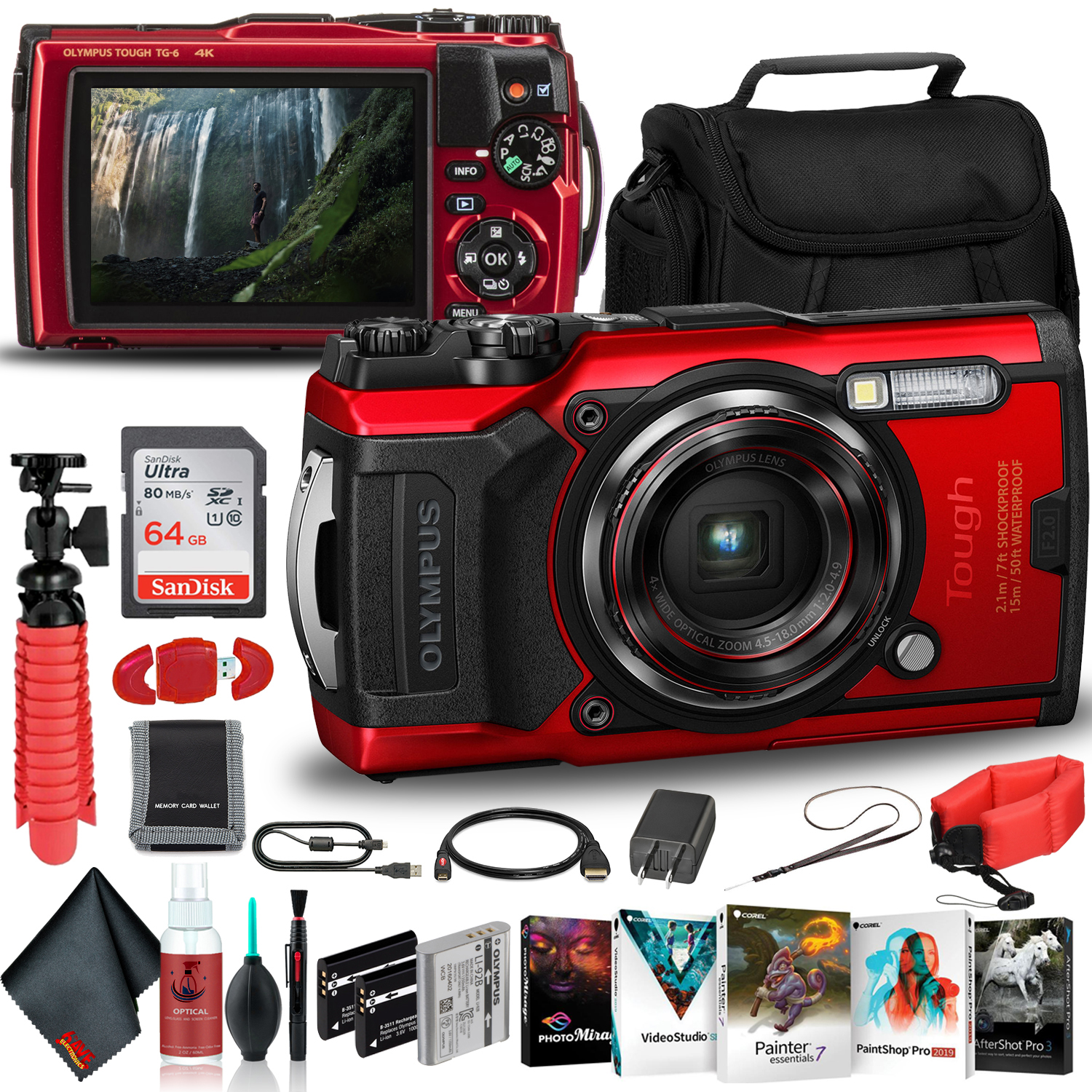 Olympus Tough TG-6 Waterproof Camera (Red) New Wi-Fi with Extra  Batteries, Float Strap, and More Walmart Canada