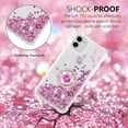 thumbnail image 3 of Funda para iPhone 11 con Brillo Líquido Flotante, Purpurina, Parachoques y Anillo Giratorio Soporte, 3 of 5