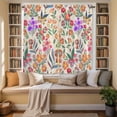 thumbnail image 2 of Watercolor Floral Kitchen Curtains 63 Inch Length, Retro Botanical Flowers Leaves Spring Beige Tiers Curtains for Living Room Berdoom, Light Filtering Drapes Window Treatment 2 Panels 42"Wx63"L, 2 of 8