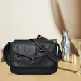 thumbnail image 4 of Bolso de hombro Hugo de cuero estilo Vintage bandolera informal de viaje negro, 4 of 7