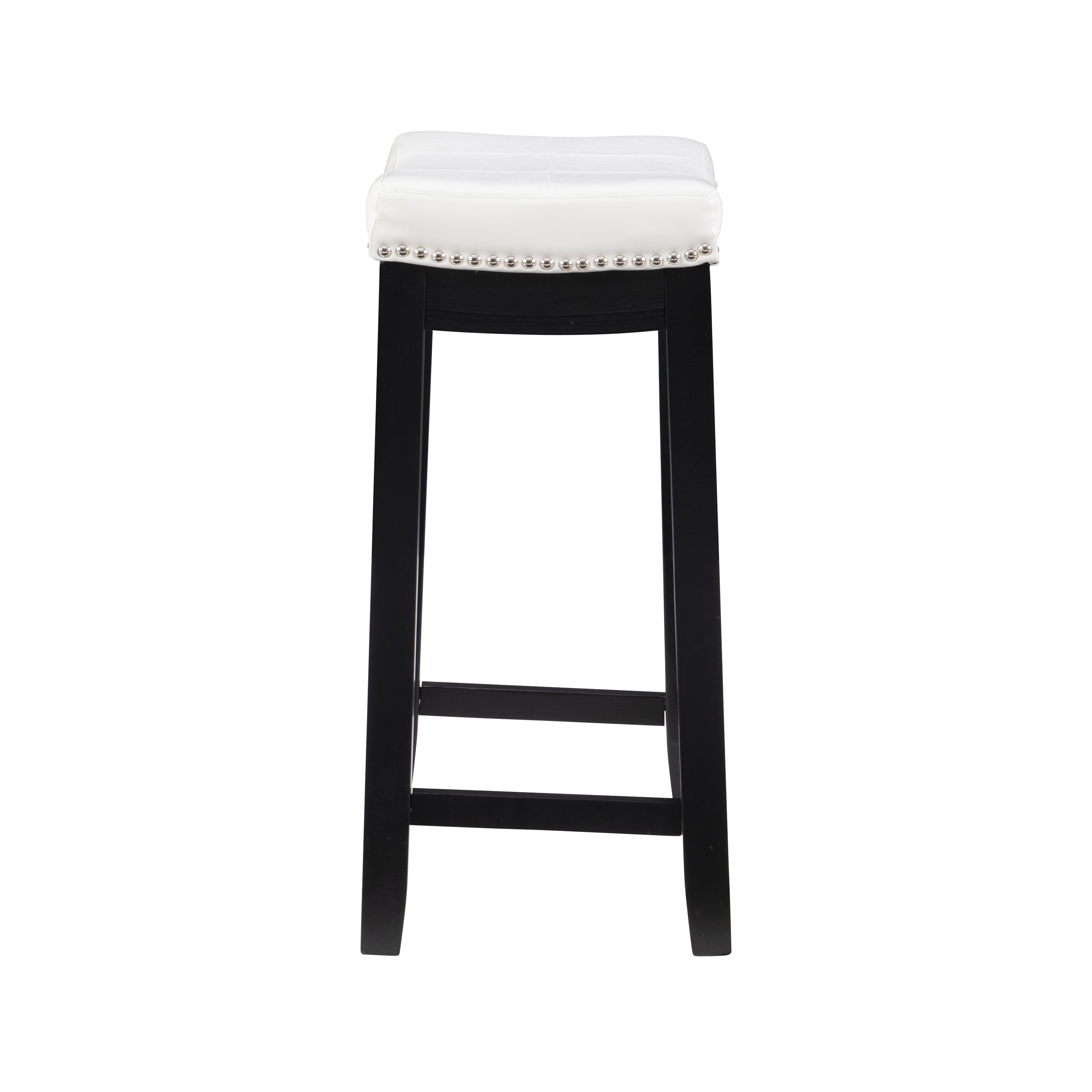Linon Claridge 3-Piece Counter Height Tavern Set, Black with White Faux Leather