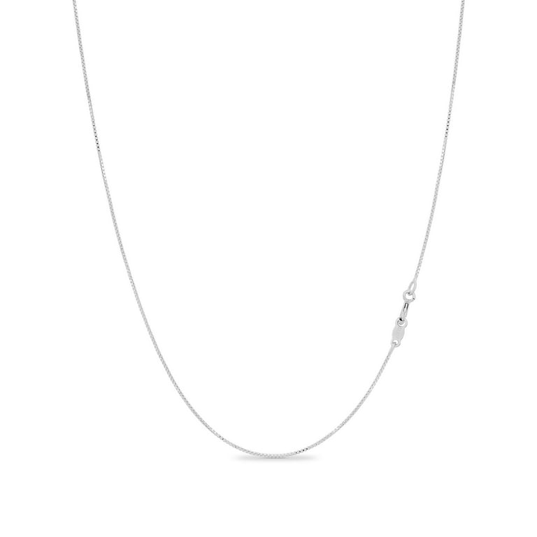 Beck 20 Thin Round Box Chain Necklace in Oxidized Sterling Silver