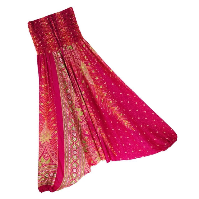 Pantalones de Harén con Estampado Floral Sunnimix Pantalones de Yoga Boho Rosa Talla Única