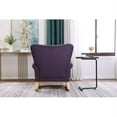 thumbnail image 5 of Modern Accent Rocking Chair, Upholstered Rocking Chair with Soft Backrest and Padded Seat,Comfy Rocker Chair for Living Room,Bedroom,Nursery, Lavender Purple, 5 of 9