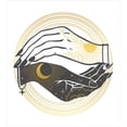 thumbnail image 2 of Ambesonne Magic Moon Duvet Cover Sets, Moon and Sun Hands Art, 2-King, Mustard and Taupe Grey, 2 of 2