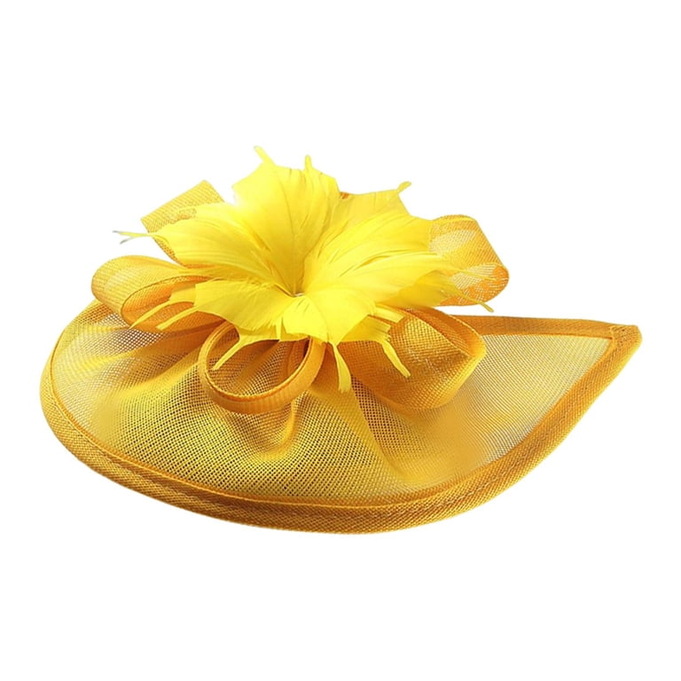 Yellow fascinator! It’s elegant and classy! Easy to wear. Contact for custom hat Fascinator hat Yellow - Walmart.com main image 3