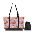 thumbnail image 7 of FORMRS Canvas Laptop Tote Bag for Women with 15.6" Computer Compartments Shoulder Handbag, Light Pink Doughnuts, 7 of 7