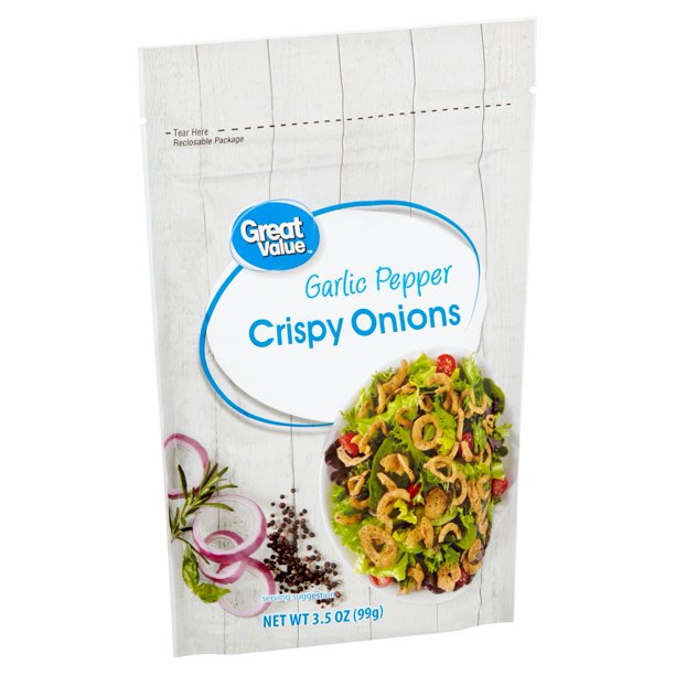 Great Value Garlic Pepper Crispy Onions, 3.5 oz