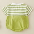 thumbnail image 4 of EnJoCho Organic Cotton Baby Bodysuit - Breathable Summer Short Sleeve Romper, Unisex Climbing Outfit with Triangle Design, Daycare Ready Baby Playwear (6-12 Months,Green), 4 of 8