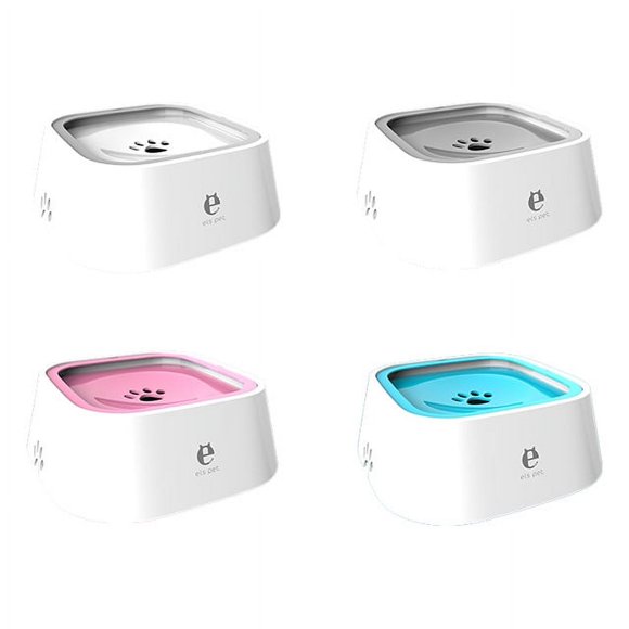 ELS Bol d'Eau pour Chien, Bol d'Eau pour Chien 50oz/1.5L Anti-Renversement, Distributeur d'Eau Antidérapant à Retour Lent avec Disque Flottant, Bol d'Eau de Voyage pour Animaux avec Filtre de Remplacement pour Chiens, Chats et Animaux