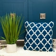 thumbnail image 5 of 18" X 18" Blue 100% Cotton Geometric Zippered Pillow, 5 of 10
