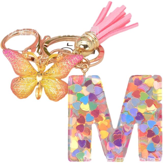 Letter Keychain,26 Letters A-Z Decorative Letter Keychain,Name Keychain for Women Girls Men Teenager Gift