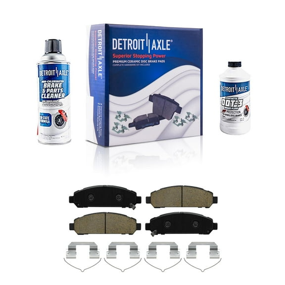Detroit Axle - Front Ceramic Brake Pads with Hardware Set Replacement for 2009 2010 2011 2012 2013-2016 Toyota Venza - 4pc Set
