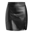 thumbnail image 5 of Arlun Womens Fuax Leather Short Skirt High Waisted Bodycon Pencil Mini Skirts Trendy Solid Color Stretch Tight Pencil Skirt for Night out Party Wear Black XXL, 5 of 5