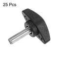 thumbnail image 3 of Uxcell 25 Packs M6 x 20mm Male Thread Tee Wing Knobs Thumb Screw Clamping Knobs Grip Black, 3 of 5