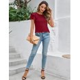 thumbnail image 5 of Women Dressy Casual Tops Business Work Blouses Summer Shirts Short Sleeve Crew Neck Outfits 2025, 5 of 5