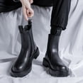 thumbnail image 3 of Botas Martin de hombre de gran tamaño, botas Chelsea de estilo británico para hombre, botas altas de cuero para invierno, botas de vellón, 3 of 6