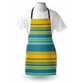 thumbnail image 3 of Yellow and Blue Apron Horizontal Abstract Color Stripes Lines Simplistic Modern Art Print, Unisex Kitchen Bib Apron with Adjustable Neck for Cooking Baking Gardening, Teal Turquoise, by Ambesonne, 3 of 3