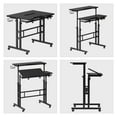 thumbnail image 5 of SOGES Home Office Mobile Standing Desk with Cup Holder and Hooks, Black, 5 of 7