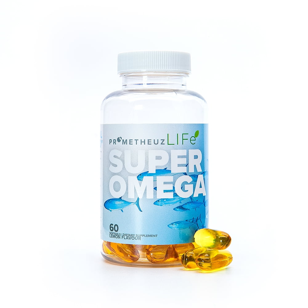 Prometheuz Super Omega Fish Oil Omega-3 Fatty Acids | Lemon Flavor | 60 Softgels