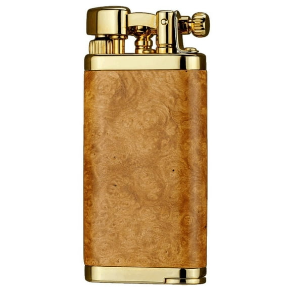 Old Boy IM Corona Butane Soft Flame Pipe Lighter Natural Smooth Gold - 1205