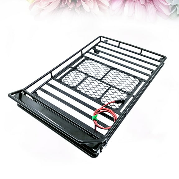 Clispeed Universal Black Car Roof Storage Bracket for 1 10 Rc Crawler Lightweight and Strong
