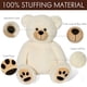 thumbnail image 3 of Oso de peluche LotFancy de 50 cm con huellas, color beige, 3 of 7