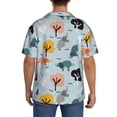 thumbnail image 7 of Goofa Elephant Tree Printed Men's Casual Short-sleeved Shirt,Lightweight Breathable Button-down,Summer Casual men's top,Versatile Fashion shirt-X-Large, 7 of 7