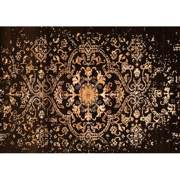 Ahgly Company Indoor Rectangle Oriental Orange Industrial Area Rugs, 4' x 6'
