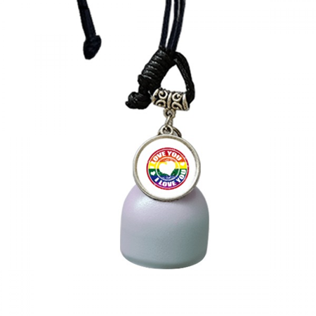 Love LGBT Rainbow Postmark Wind Chimes Bell Car Pendant