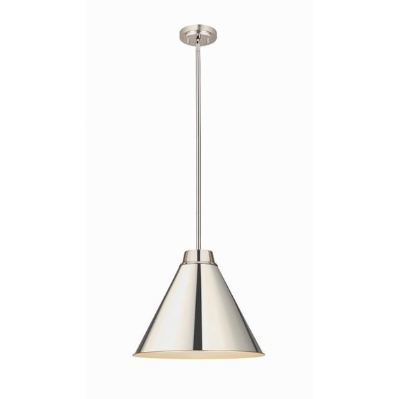 1 Light Pendant in Sleek Style 18 inches Wide By 15.5 inches High-Polished Nickel Finish Bailey Street Home 372-Bel-4529429