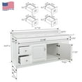 thumbnail image 4 of Design House Concord Vanity in White with Solid White Cultured Marble Top, Fully Assembled, 61-Inch, 4 of 15