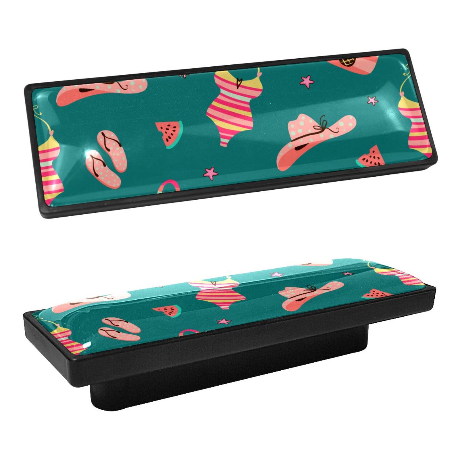 4 Pcs Rectangle Handle Cupboard Knob Drawer Pulls Handle Beach