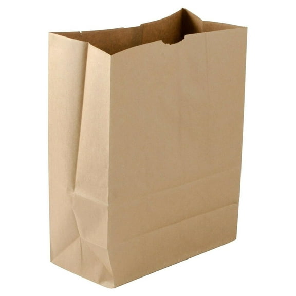 Large Heavy Duty Brown Paper Barrel Sack Bag, Grocery Bags,SOS Bags. 57 Lbs Basis Weight, 12 x 7 x 17-25/Pack