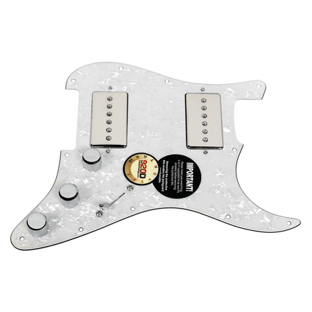 920D Loaded HH Pickguard Fender Strat Duncan Phat Cat, Nickel - White