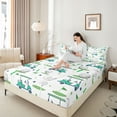 thumbnail image 4 of Homewish Golf Gaming 4 Pieces Queen Sheet Sets for Kids Teens Adults,Sport Gamer Ultra Soft Flat Sheet,Green Teal White Queen Fitted Sheet,Breathable Home Decor, 4 of 7