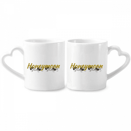 

Sweet Flowers Grow Round Art Deco Fashion Couple Porcelain Mug Set Cerac Lover Cup Heart Handle