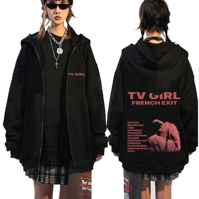 Sweat à Capuche à Fermeture à Glissière Imprimé Graphique pour Fille, Mode Décontractée, Veste Zippée Surdimensionnée pour Hommes, Chandails en Molleton en Polaire