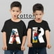 thumbnail image 2 of Camiseta de algodón con combinación de letras y nombre personalizada para niños, camiseta de manga corta con fuente ABCDEF de Disney Mickey Mouse, 2 of 5