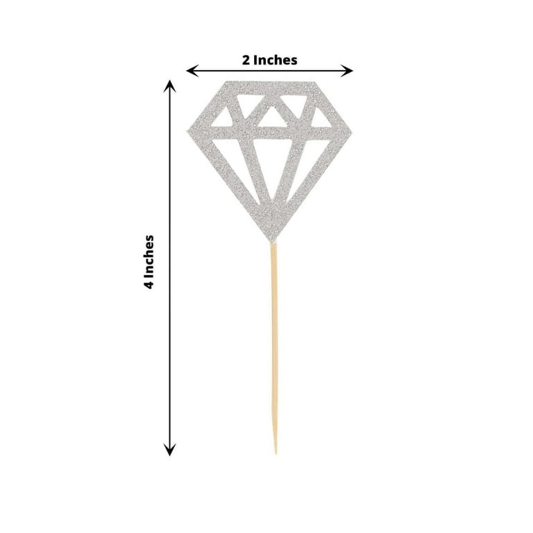 Diamond Cake Toppers Silver No. 4 Diamond Cake Toppers Silver No. 4