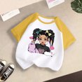 thumbnail image 3 of Zhuashum Tops For Teen Girls 9-10 Years Color Match Cartoon Graphic Shirts Spring Summer Crewneck Short Sleeve Tee Weekend Elegance Girl Clothes Yellow, 3 of 3