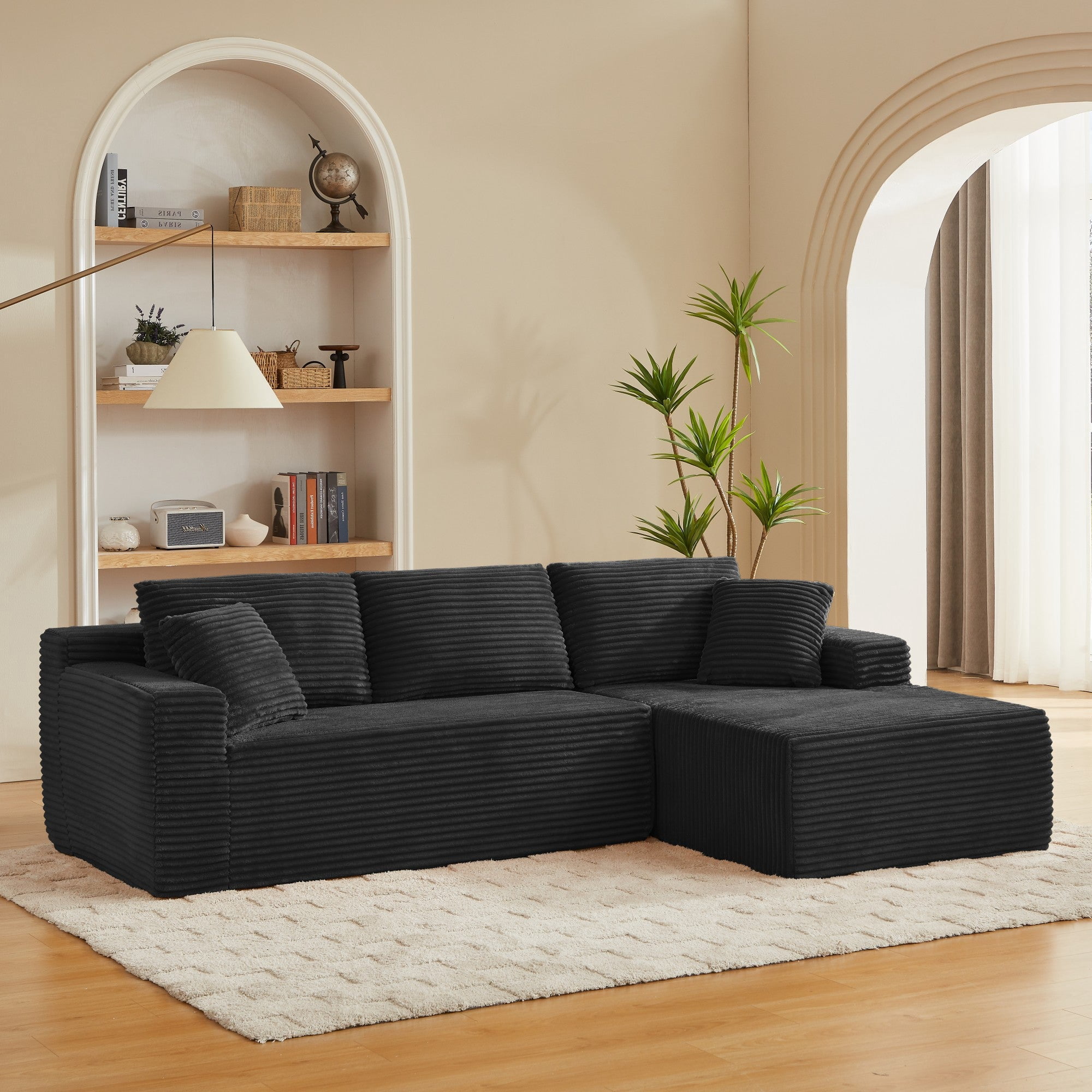 Sailvan L-Shaped Cloud Sectional Sofa with Deep Seat,No Assembly Required,Modular Couches Sleeper